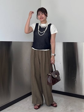 「アイテム（ヘアアクセサリー）」を使った、なっぴさん（レディース・158cm）の夏コーディネート