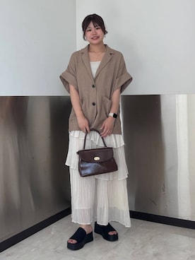 「アイテム（ヘアアクセサリー）」を使った、なっぴさん（レディース・158cm）の夏コーディネート