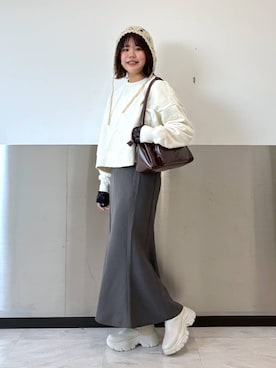 「アイテム（スウェット）」を使った、なっぴさん（レディース・158cm・10代）の冬コーディネート