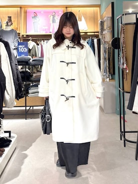 「アイテム（ダッフルコート）」を使った、なっぴさん（レディース・158cm）の冬コーディネート