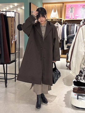 「アイテム（チェスターコート）」を使った、なっぴさん（レディース・158cm・20代）の冬コーディネート