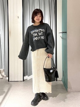 「アイテム（トートバッグ）」を使った、なっぴさん（レディース・158cm・10代）の冬コーディネート