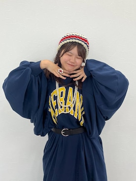 「LOWRYS FARM（ローリーズファーム）のパールタレンネックレス　249411（ネックレス）」を使った、なっぴさん（レディース・158cm・20代）の秋コーディネート