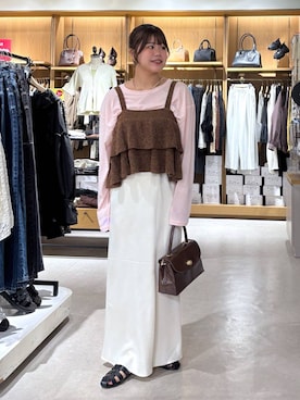 「アイテム（ベスト）」を使った、なっぴさん（レディース・158cm）の秋コーディネート