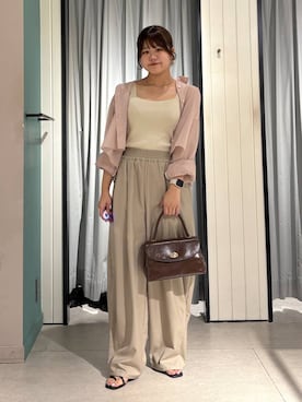 「LOWRYS FARM（ローリーズファーム）のシアーシャツＬＳ＊　 231459（シャツ/ブラウス）」を使った、なっぴさん（レディース・158cm・20代）の夏コーディネート