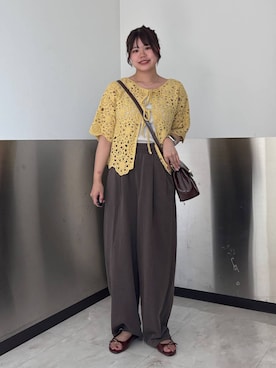 「アイテム（スウェットパンツ）」を使った、なっぴさん（レディース・158cm）の夏コーディネート