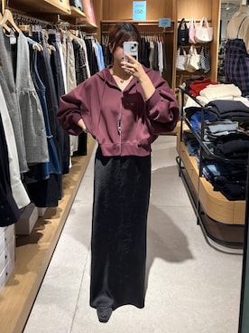 「アイテム（ネックレス、グリーン系）」を使った、なっぴさん（レディース・158cm）の秋コーディネート