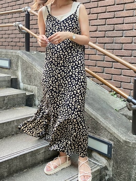 「Adoon plain（アドーンプレーン）のアイテム（ワンピース/ドレス）」を使った、Nozomiさん（レディース・156cm）の夏コーディネート