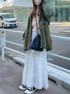 「apres jour mignon（アプレジュールミニョン）のアイテム（ブルゾン）」を使った、Nozomiさん（レディース・156cm）の冬コーディネート