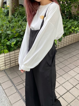 「apres jour mignon（アプレジュールミニョン）のアイテム（オールインワン・サロペット）」を使った、Nozomiさん（レディース・156cm）の夏コーディネート