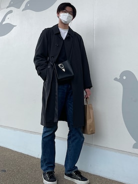 「ZOZO（ゾゾ）のストレートデニムパンツ［MEN］（デニムパンツ）」を使った、つっつんさん（メンズ・183cm）の春コーディネート