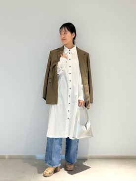 「ベーシック/トラッド」｜「アイテム（ワンピース/ドレス）」を使った、市川 瑠依子さん（レディース・163cm）の冬コーディネート