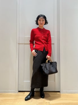 「green label relaxing（グリーンレーベルリラクシング）のアイテム（ブーツ）」を使った、市川 瑠依子さん（レディース・163cm）の秋コーディネート