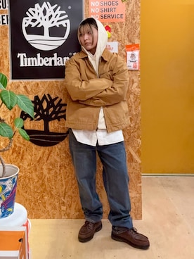 「アイテム（パーカー、ホワイト系）」を使った、tbl4373さん（レディース・156cm）の秋コーディネート