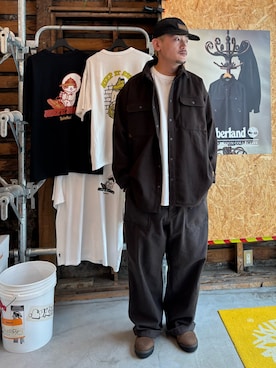 「Timberland（ティンバーランド）の【TOKYO DESIGN COLLECTIVE】ベイカー パンツ ユニセックス（その他パンツ）」を使った、tbl4373さん（メンズ・176cm）の秋コーディネート