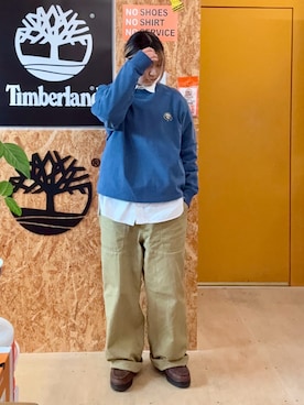 「ブルー」｜「アイテム（スウェット）」を使った、tbl4373さん（レディース・156cm）の秋コーディネート