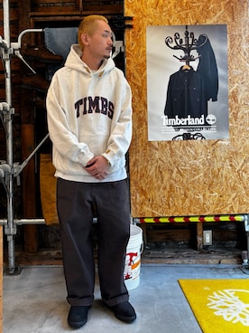 「Timberland（ティンバーランド）の【TOKYO DESIGN COLLECTIVE】ベイカー パンツ ユニセックス（その他パンツ）」を使った、tbl4373さん（メンズ・176cm）の秋コーディネート