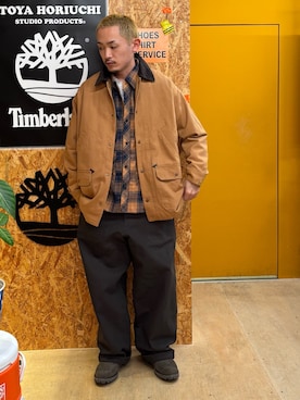「Timberland（ティンバーランド）の【TOKYO DESIGN COLLECTIVE】ベイカー パンツ ユニセックス（その他パンツ）」を使った、tbl4373さん（メンズ・176cm）の秋コーディネート