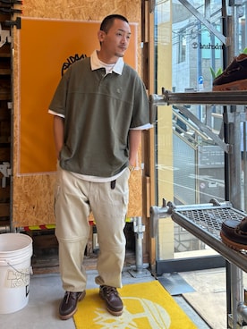 「アイテム（モカシン/デッキシューズ、レッド系）」を使った、tbl4373さん（メンズ・176cm）の夏コーディネート