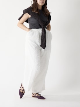 「アイテム（パンプス、パープル系）」を使った、MASAMANさん（レディース・158cm）の春コーディネート