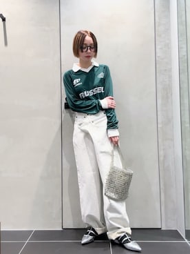 「BEAUTY&YOUTH UNITED ARROWS（ビューティーアンドユースユナイテッドアローズ）のアイテム（デニムパンツ）」を使った、ISHIYAMAさん（レディース・156cm）の春コーディネート