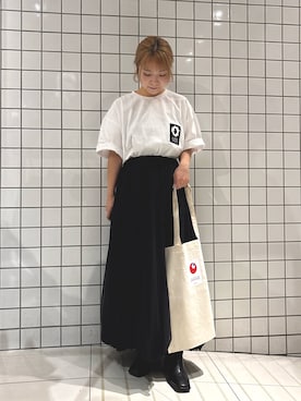 「アイテム（エコバッグ/サブバッグ）」を使った、yukaさん（レディース・152cm）の秋コーディネート