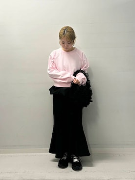 「マーメイドスカート」｜「アイテム（スウェット）」を使った、yukaさん（レディース・152cm）の冬コーディネート