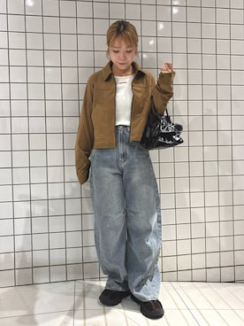 「SENSE OF PLACE by URBAN RESEARCH（センスオブプレイスバイアーバンリサーチ）のアイテム（Tシャツ/カットソー）」を使った、yukaさん（レディース・152cm）の秋コーディネート