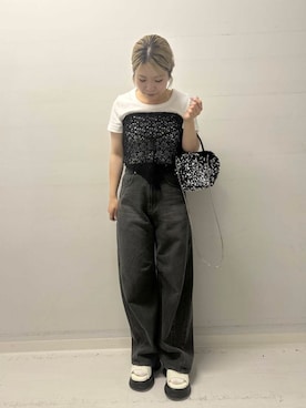 「アイテム（バンダナ/スカーフ）」を使った、yukaさん（レディース・152cm）の夏コーディネート