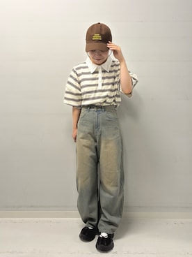 「アイテム（ポロシャツ）」を使った、yukaさん（レディース・152cm）の夏コーディネート