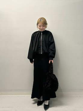 「オケージョン」｜「アイテム（ブルゾン）」を使った、yukaさん（レディース・152cm）の冬コーディネート