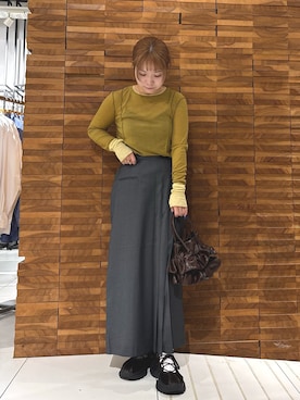 「SENSEOFPLACE」｜「アイテム（アクセサリー）」を使った、yukaさん（レディース・152cm）の秋コーディネート