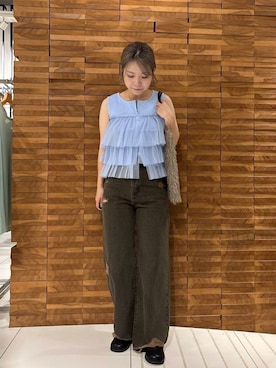 「アイテム（スリッポン）」を使った、yukaさん（レディース・152cm）の夏コーディネート