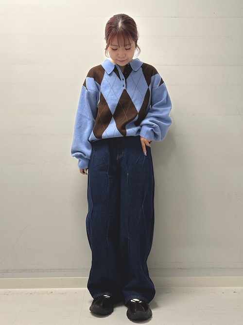 ポロシャツジャガードセーター（ニット/セーター）｜SENSE OF PLACE by