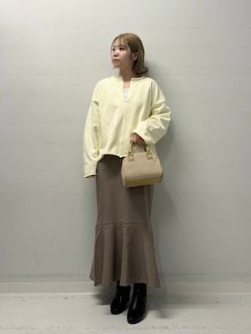 「マーメイドスカート」｜「アイテム（スウェット）」を使った、yukaさん（レディース・152cm）の冬コーディネート