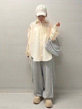 「SMELLY（スメリー）のアイテム（キャップ）」を使った、yukaさん（レディース・152cm）の夏コーディネート