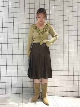 「SENSEOFPLACE」｜「アイテム（アクセサリー）」を使った、yukaさん（レディース・152cm）の冬コーディネート