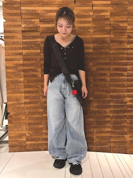 「アイテム（キーホルダー）」を使った、yukaさん（レディース・152cm）の秋コーディネート