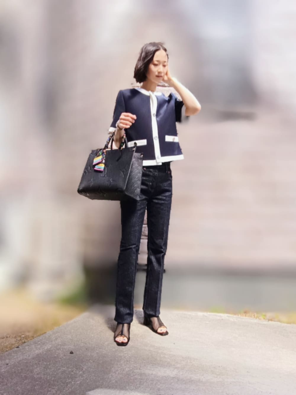 ZARA ネイビー ノーカラージャケット ZARA ネイビー ノーカラージャケット EU 36 M - メルカリ