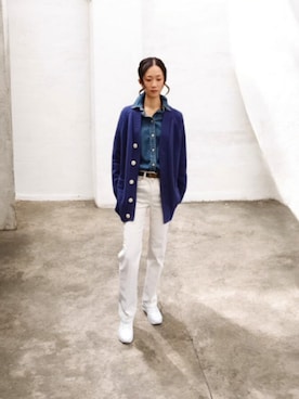 「アイテム（デニムパンツ）」を使った、よんみさん（レディース・162cm・40代）の冬コーディネート