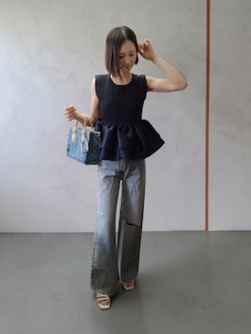 「LOUIS VUITTON（ルイヴィトン）のアイテム（バッグ）」を使った、よんみさん（レディース・162cm）の夏コーディネート