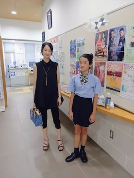 「アイテム（付け襟）」を使った、よんみさん（レディース・162cm）の夏コーディネート