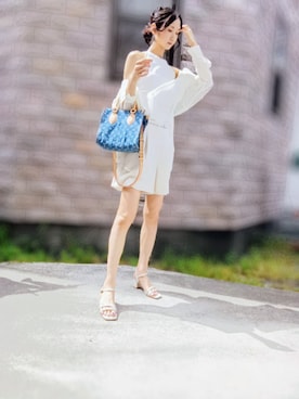 「LOUIS VUITTON（ルイヴィトン）のアイテム（バッグ）」を使った、よんみさん（レディース・162cm）の夏コーディネート