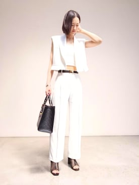 「LOUIS VUITTON（ルイヴィトン）のアイテム（バッグ）」を使った、よんみさん（レディース・162cm）の夏コーディネート