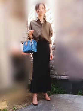 「カーキシャツ」｜よんみさん（レディース・162cm）の秋コーディネート