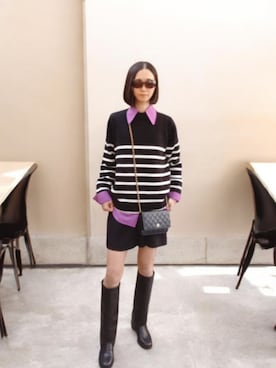 「アイテム（シャツ/ブラウス）」を使った、よんみさん（レディース・162cm・40代）の冬コーディネート