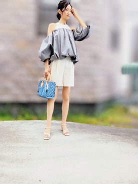 「アイテム（トートバッグ）」を使った、よんみさん（レディース・162cm・40代）の夏コーディネート