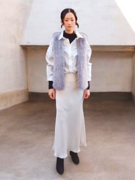 「アイテム（ベスト）」を使った、よんみさん（レディース・162cm・40代）の冬コーディネート