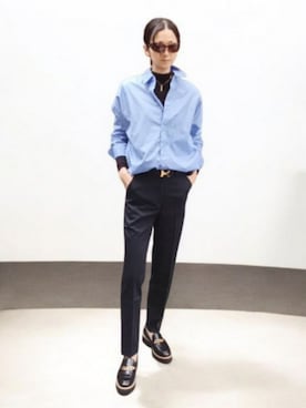 「アイテム（ローファー）」を使った、よんみさん（レディース・162cm・40代）の秋コーディネート