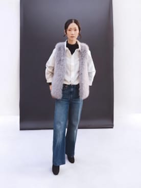 「アイテム（ベスト）」を使った、よんみさん（レディース・162cm・40代）の冬コーディネート